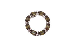 STS 925 Sterling Silver Cat's Eye Chrysoberyl Gemstone Round Pendant
