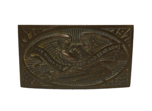 P. Romano Right To Keep And Bear Arms 1776-1976 Brass Belt Buckle NRA
