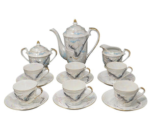 Maruku China Dragonware Moriage Vintage Japan Lustreware Demitasse Tea Set
