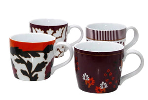 Colorful Multi Design Coffee Tea Mug Cups ~ Set of 4