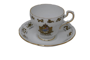 Signs of The Zodiac Regal Bone China Tea Cup & Saucer ~ Cancer June 22-July 23