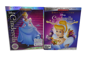 Disney Cinderella & Cinderella II / Cinderella III (Blu-Ray,DVD,DIGITAL) NEW