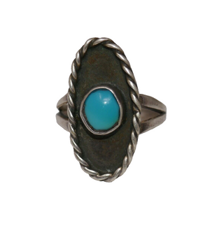 Sterling Silver Turquoise Ring Size 7.5