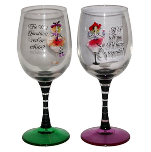 Bradford Exchange Stylish Dolly Mama’s Happy Hour 12 oz. Glassware Set #4 NRFB