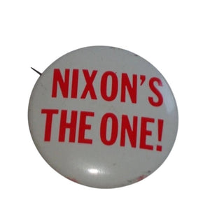 Nixon's the One! 1968 President Campaign Button Pin