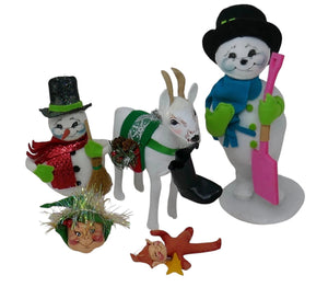 Annalee Christmas Dolls & Ornaments ~ Elf Snowman Naughty Goat