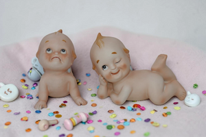 Lefton Kewpie Bisque Porcelain Vintage Baby Doll Figurines KW228