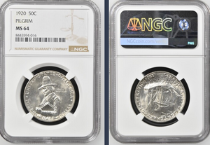U.S Mint 1920 Pilgrim ½ Dollar 50C Commemorative Silver Coin NGC MS64