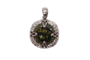 FP China Sterling Silver 925 Epidote Gemstone Pendant