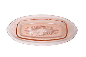 Heisey 13" Oblong Relish Yeoman Pink Flamingo Pattern #1189