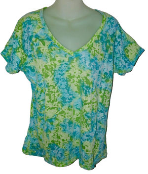 Everlast Blue Green Transparent Short Sleeve XL Top