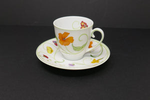 Denby Fine China Portugal 1974 Demitasse Floral Design Cup & Saucer