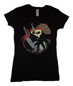 Loot Crate November Exclusive Pirates vs Ninjas Black Women Ladies M T Shirt