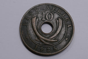 East Africa 1925 George V 10 Cents Bronze Coin