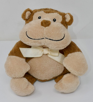Baby Adventure Brown Cream Tan Monkey 9" Stuffed Animal Plush with Rattle
