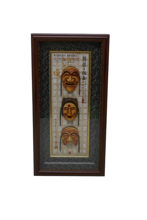 Korean Hahoe Byeolsin Exorcism Masks Framed Shadowbox