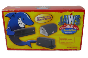 Jaws Electric Stationery Set ~ Hole Puncher Stapler Pencil Sharpener SEALED