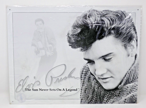 Elvis Presley The Sun Never Sets The King of Rock n Roll Musician Metal Tin Sign