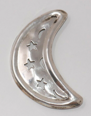 Mexico Taxco Sterling Silver 925 Crescent Moon And Stars Brooch
