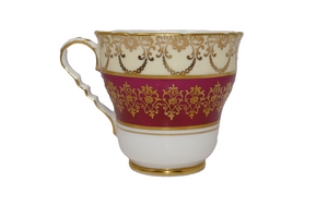 Royal Stafford Bone China Made in England Tea Cup Red with Gold Design