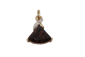 925 Sterling Silver Smoky Quartz Gemstone Pendant Made in Thailand