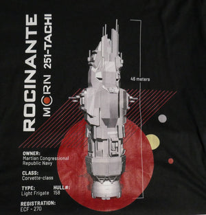 The Expanse Rocinante Ship Graphic T-Shirt Size XL