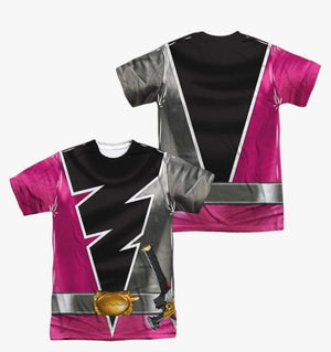 Logovision Classic Power Rangers Dino Fury Pink Ranger Unisex Adult T Shirt XL