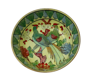 Qianlong Chinese Famille Rose Porcelain Bowl Bird Flowers Motif