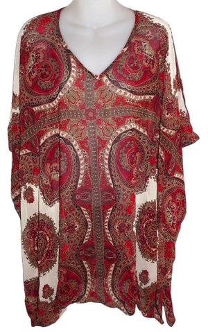 Antthony Original Bohemian Boho Flowy Tunic Top Size L