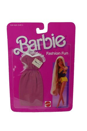 Mattel 1986 Barbie Fashion Fun Clothing SEALED 2863 Plum Dress