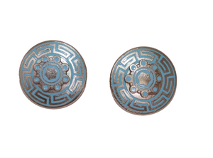 Freirich Blue Enamel Silver Tone Clip On Earrings
