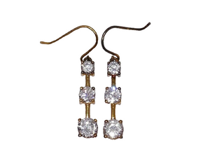 RSE 925 Sterling Silver & Cubic Zirconia Dangle Earrings