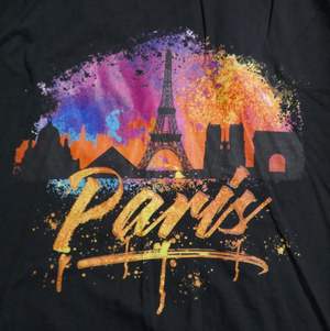 Paris Eiffel Tower Colorful T-Shirt Size XL