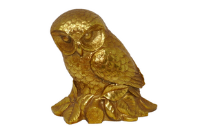 Syroco Syracuse New York Gold Toned Owl Figurine USA Made