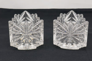 Gorham Hand Cut Crystal Votive Triangular Candleholders