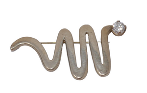 925 Sterling Silver Zig Zag Gemstone Brooch Pin Taxco Mexico TJ-34