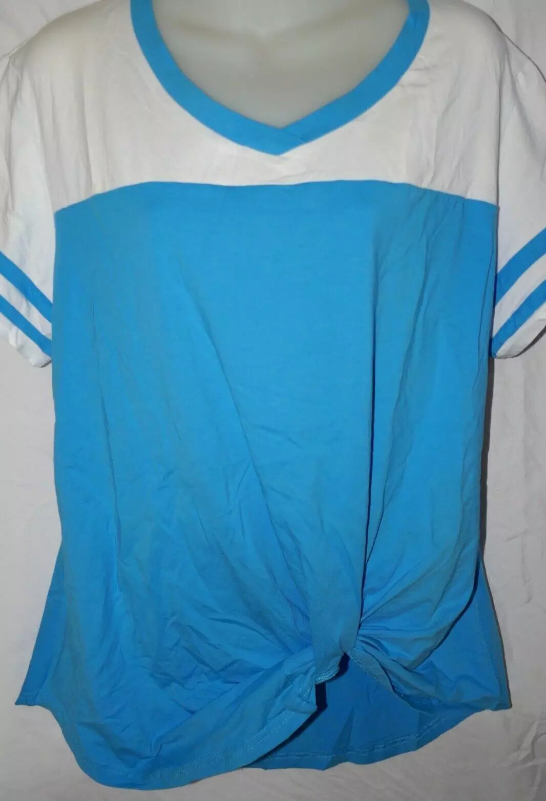 Women's Casual V Neck Twist Knot Short Sleeve T-Shirt