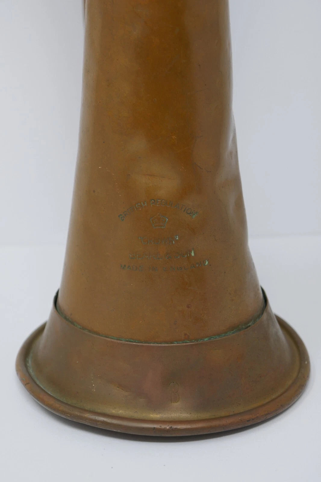 Antique British Canadian Military Duty Bugle A.K.A. M1855 by Beare & Son RARE