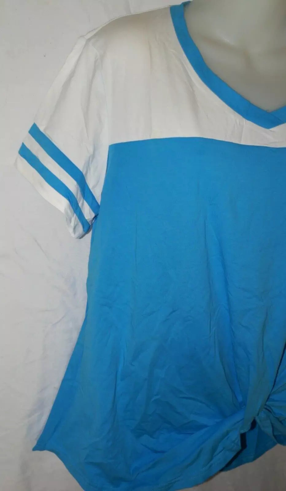 Women's Casual V Neck Twist Knot Short Sleeve T-Shirt