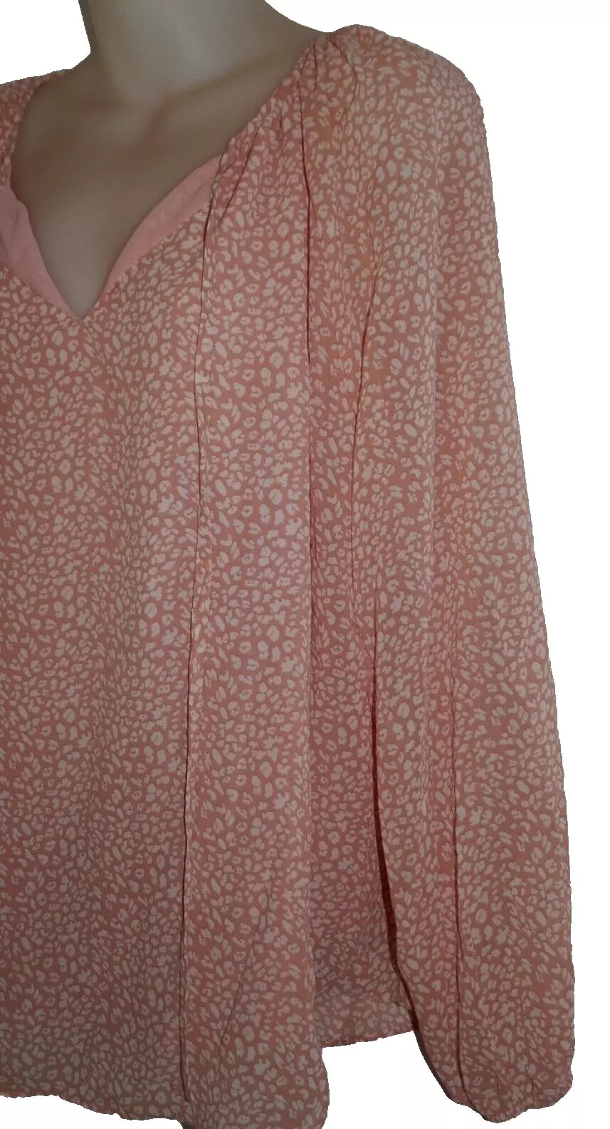 Women Boho Floral Print V Neck Long Puff Sleeve XL Blouse Shirts